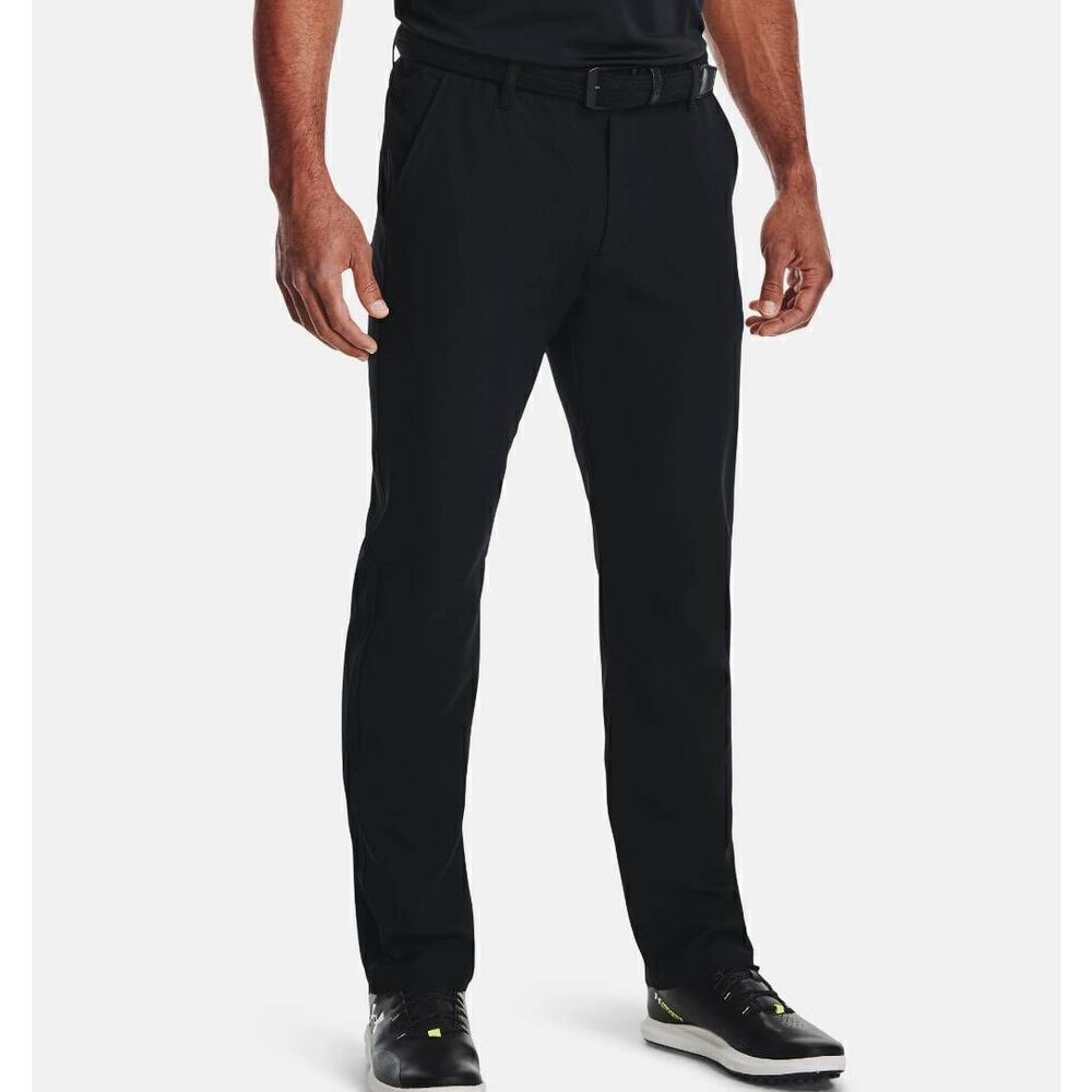 Under Armour Men's 34x33 Black Drive Pants Straight Leg Lightweight Golf Stretch